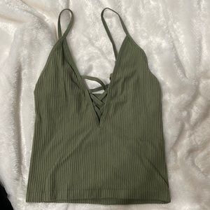 Spaghetti strap army green